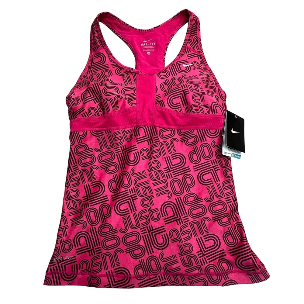 Nike Dedication Dri-Fit Sports Bra Womens Medium Pink Racerback Just Do It